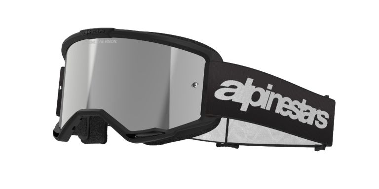Okuliare VISION 3 WORDMARK, ALPINESTARS (čierna, zrkadlové strieborné plexi) 2025