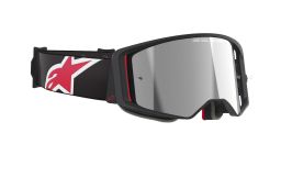 Okuliare SUPERTECH CORP, ALPINESTARS (černá/červená, zrkadlové strieborné plexi) 2025