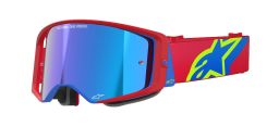 Okuliare SUPERTECH CORP, ALPINESTARS (červená/modrá, zrkadlové strieborné plexi) 2025