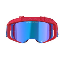 Okuliare SUPERTECH CORP, ALPINESTARS (červená/modrá, zrkadlové strieborné plexi) 2025