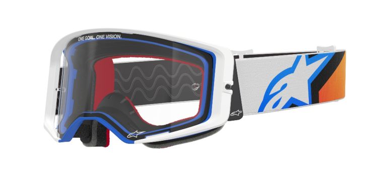 Okuliare SUPERTECH CORP, ALPINESTARS (modrá/oranžová, číre plexi) 2025