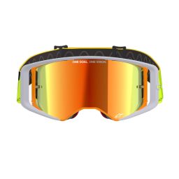 Okuliare SUPERTECH CORP, ALPINESTARS (žltá fluo/šedá, zrkadlové červené plexi) 2025