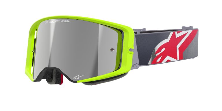 Okuliare SUPERTECH CORP, ALPINESTARS (žltá fluo/červená, zrkadlové strieborné plexi) 2025