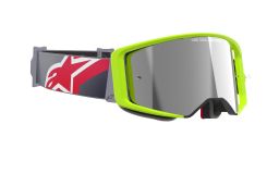 Okuliare SUPERTECH CORP, ALPINESTARS (žltá fluo/červená, zrkadlové strieborné plexi) 2025