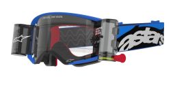 Okuliare SUPERTECH STREAM ROLL-OFF WIDE VISION, ALPINESTARS (modrá, číre plexi a roll-off systém) 2025