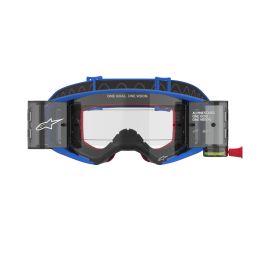 Okuliare SUPERTECH STREAM ROLL-OFF WIDE VISION, ALPINESTARS (modrá, číre plexi a roll-off systém) 2025