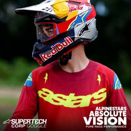 Okuliare SUPERTECH STREAM ROLL-OFF WIDE VISION, ALPINESTARS (modrá, číre plexi a roll-off systém) 2025
