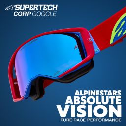 Okuliare SUPERTECH STREAM ROLL-OFF WIDE VISION, ALPINESTARS (modrá, číre plexi a roll-off systém) 2025
