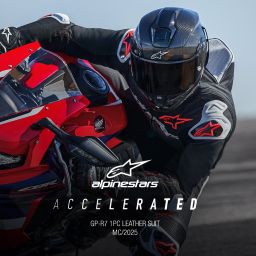 Jednodielna kombinéza GP-R7, TECH-AIR ready/kompatibilní, ALPINESTARS (černá/bílá/červená fluo) 2026