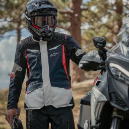 Bunda ST-1 WATERPROOF, ALPINESTARS (tmavo modrá/černá/červená) 2025
