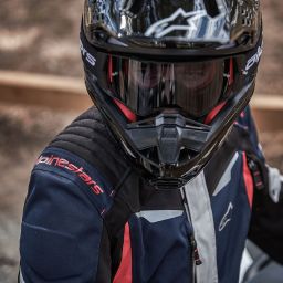Bunda ST-1 WATERPROOF, ALPINESTARS (tmavo modrá/černá/červená) 2025