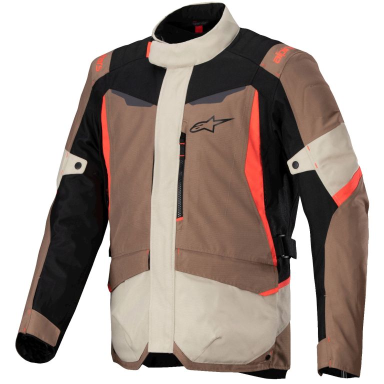 Bunda ST-1 WATERPROOF, ALPINESTARS (tmavá khaki/písková/černá/červená fluo) 2025