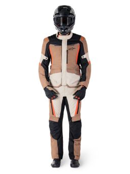 Bunda ST-1 WATERPROOF, ALPINESTARS (tmavá khaki/písková/černá/červená fluo) 2025