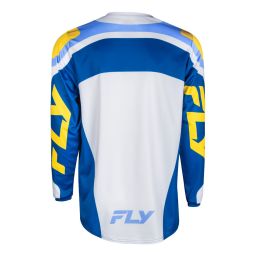Dres F-16, FLY RACING - USA 2025 (bílá/modrá/žlutá)