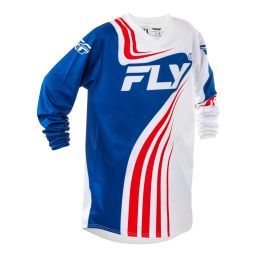 Dres F-16, FLY RACING - USA 2025 detské (červená/bílá/modrá)