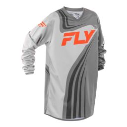 Dres F-16, FLY RACING - USA 2025 detské (šedá/oranžová)