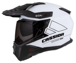 Prilba Road Runner Dual, CASSIDA (bílá/černá/černý matný šilt, plexi s prípravou pre Pinlock) 2025