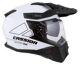 Prilba Road Runner Dual, CASSIDA (bílá/černá/černý matný šilt, plexi s prípravou pre Pinlock) 2025