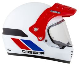 Prilba FormX FlatOut, CASSIDA (bílá/modrá/červená/červený šilt) 2025
