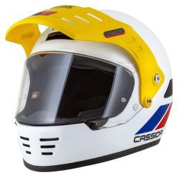 Prilba FormX FlatOut, CASSIDA (bílá/modrá/červená/červený šilt) 2025