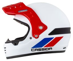 Prilba FormX FlatOut, CASSIDA (bílá/modrá/červená/červený šilt) 2025