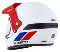 Prilba FormX FlatOut, CASSIDA (bílá/modrá/červená/červený šilt) 2025