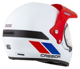Prilba FormX FlatOut, CASSIDA (bílá/modrá/červená/červený šilt) 2025