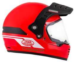 Prilba FormX Jawa RotaX, CASSIDA (červená/bílá/zlatá/černý matný šilt) 2025
