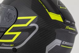 Prilba Modulo 2.1 Plus Carbon, CASSIDA (carbon/žlutá fluo/reflexní stříbrná/černá, plexi s prípravou pre Pinlock) 2025