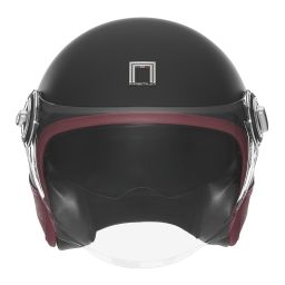 Prilba HERITAGE, NOX PREMIUM (čierna matná, červená koža) 2025