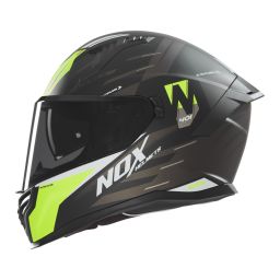 Prilba N401 Crower, NOX (čierna matná, žltá fluo) 2025