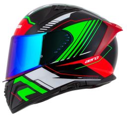 Prilba Aero Drome, CASSIDA (čierna met./červená/zelená/bílá) 2025