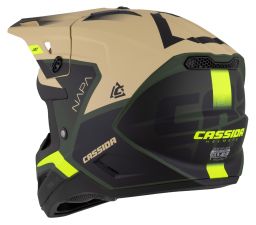 Prilba Cross Cup 2 Napa, CASSIDA (písková/zelená/žlutá fluo/černá matná) 2025