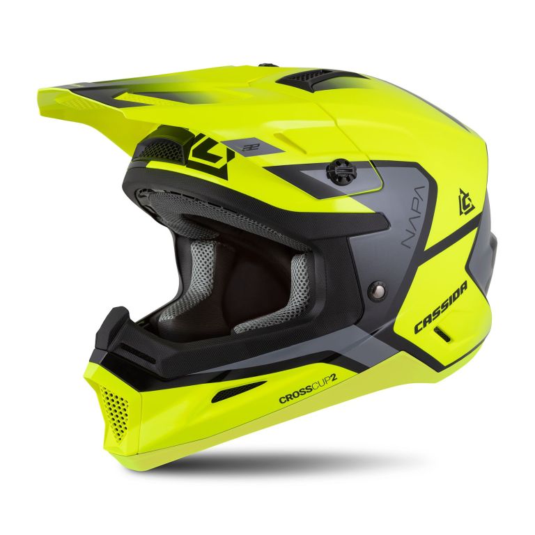 Prilba Cross Cup 2 Napa, CASSIDA (žltá fluo/černá/šedá perleť) 2025