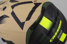 Prilba Cross Cup 2 Napa Junior, CASSIDA, detská (písková/zelená/žlutá fluo/černá matná) 2026