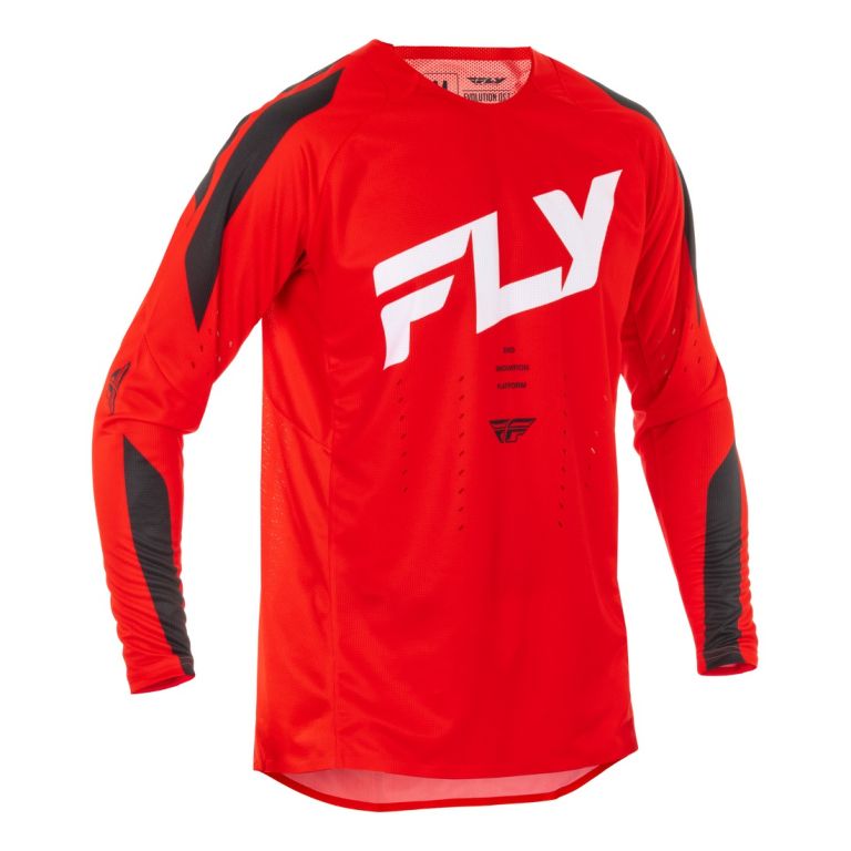 Dres EVOLUTION, FLY RACING - USA 2025 (červená/bílá/černá)