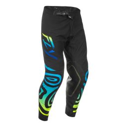 Nohavice EVOLUTION, FLY RACING - USA 2025 (černá/modrá/hi-vis)