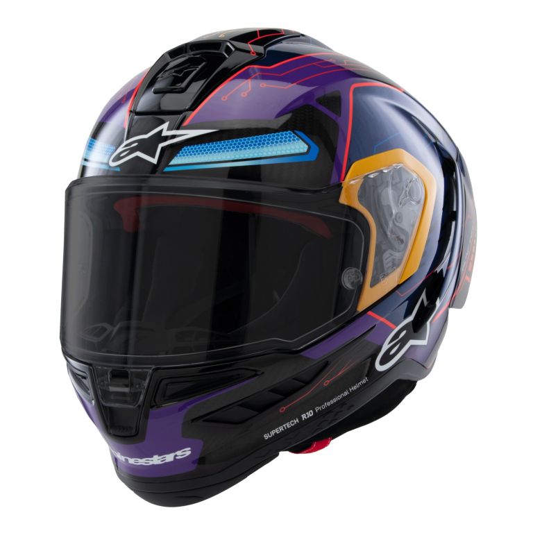 Prilba SUPERTECH R10 limitovaná edícia MARTINATOR JORGE MARTIN, ALPINESTARS (modrá/fialová/červená/žlutá) 2025