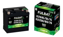 Lítiová batérie& LiFePO4& (bez LCD)& YTX4L-BS, YTX5L-BS, YTZ5S-BS, YTZ6S-BS& FULBAT& 12V, 2Ah, 120A, hmotnosť 0,50 kg, 107x56x85