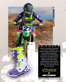Topánky TECH 10 limitovaná edícia DIRT STUDIOS, ALPINESTARS (bílá/fialová/žlutá fluo) 2025