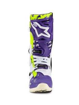 Topánky TECH 10 limitovaná edícia DIRT STUDIOS, ALPINESTARS (bílá/fialová/žlutá fluo) 2025