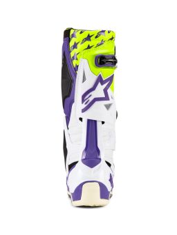Topánky TECH 10 limitovaná edícia DIRT STUDIOS, ALPINESTARS (bílá/fialová/žlutá fluo) 2025