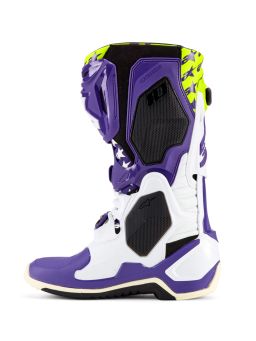 Topánky TECH 10 limitovaná edícia DIRT STUDIOS, ALPINESTARS (bílá/fialová/žlutá fluo) 2025
