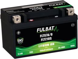 Lítiová batérie& LiFePO4& YTX7A-BS, YTX9-BS, YTZ10S-BS& FULBAT& 12V, 3Ah, 180A, hmotnosť 0,65 kg, 150x87x93