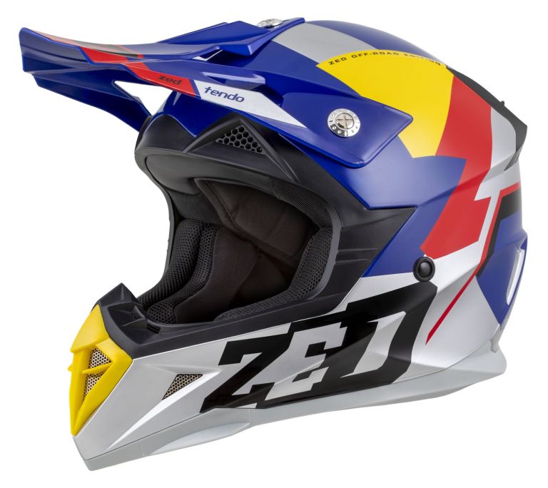 Prilba X1.9 TENDO, ZED (modrá perleť/červená/žlutá/stříbrná) 2025