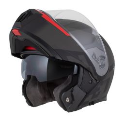 Prilba F19, ZED (čierna matná/červená fluo/šedá) 2025