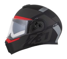 Prilba F19, ZED (čierna matná/červená fluo/šedá) 2025