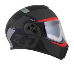 Prilba F19, ZED (čierna matná/červená fluo/šedá) 2025