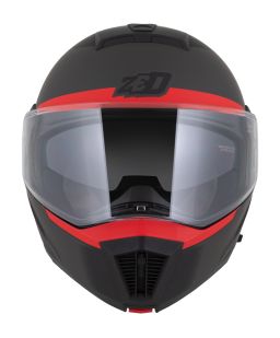 Prilba F19, ZED (čierna matná/červená fluo/šedá) 2025