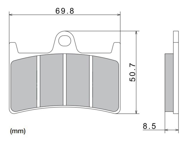 Brzdové doštičky, NISSIN (semi-metalická zmes) 2 ks v balenie